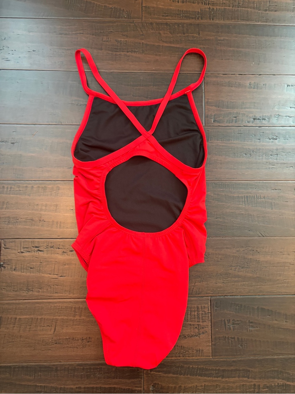 adidas Red Open-Back classic baywatch One-Piece sporty 90’s vacation Swimsuit - Picture 4 of 5